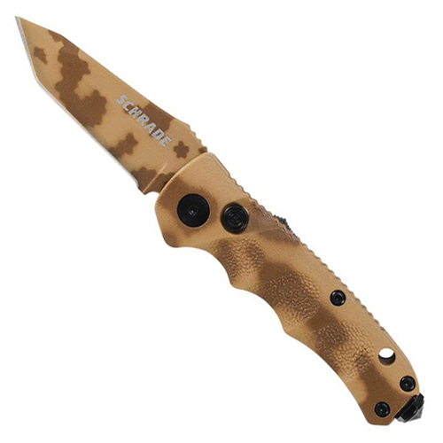 Schrade Mini Desert Camo Aluminum Handle Folder Knife