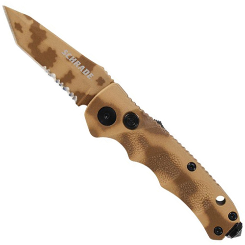 Schrade Mini Desert Camo Aluminum Handle Folder Knife
