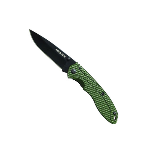 Schrade Green Aluminum Folder 8Cr13MoV Steel