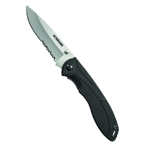 Schrade G10 Folder 9Cr14Mov 40 Percent Serrated Blade