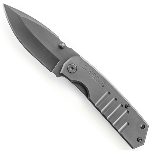 Schrade Frame Lock Titanium Coated Drop Point Blade Folding Knife