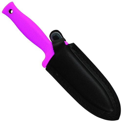 Schrade 7 Inch Double Edged Boot Knife 7Cr17mov Steel Hot Pink Grip Leather Sheath No Sale CA NY MA