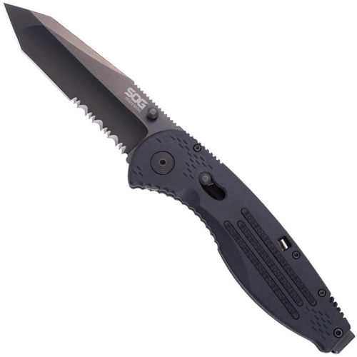 SOG Mini Aegis Folding Knife - Half Serrated Edge