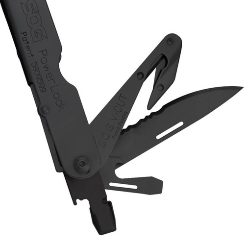 Black Oxide Nylon Sheath PowerLock EOD with V-Cutter