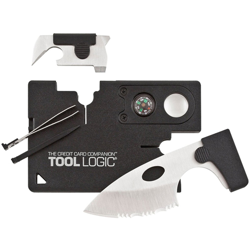 Sog Black Credit Card Companion with Tin Lens Compass