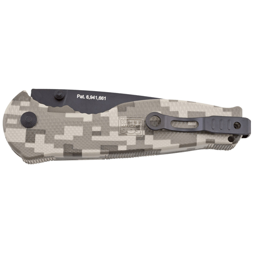 Black TiNi Flash II Knife With Digi Camo And Half Serrated Blade