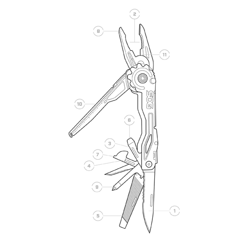 SwitchPlier 2.0 Silver & Black Finish Multitool