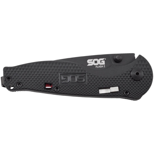 Sog Flash I Black Folding Knife - Half Serrated Edge