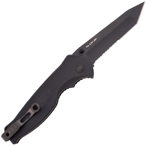 Partially Serrated Flash II With Black TiNi Tanto Knife
