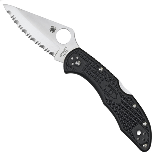 Spyderco Delica 4 Black FRN Handle Folding Blade Knife