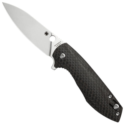 Spyderco Brad Southard Positron Flipper with Plain Blade and Carbon Fiber Handles