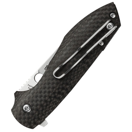 Spyderco Brad Southard Positron Flipper with Plain Blade and Carbon Fiber Handles