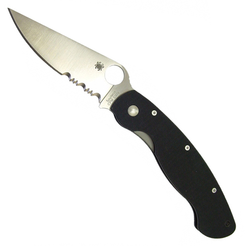 Spyderco Military Model Combo Edge Folding Knife - Black