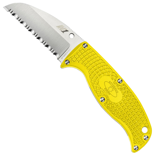Enuff Salt Sheepsfoot Style Blade Yellow FRN Handle Fixed Knife