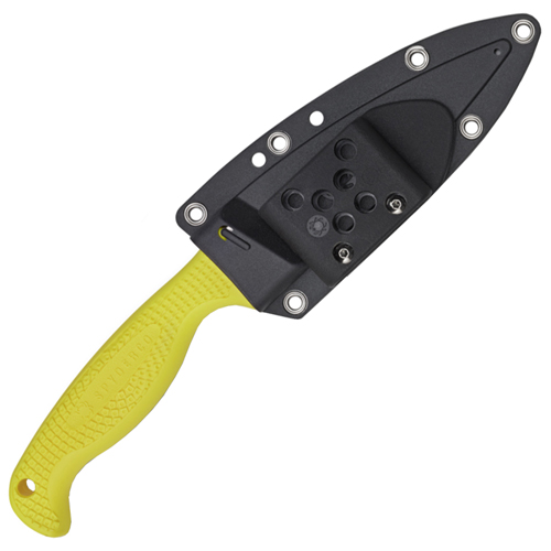 Fish Hunter Yellow FRN Handle Fixed Blade Knife w/ Sheath