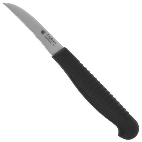 Spyderco Mini Paring Plain Edge Kitchen Knife - Black