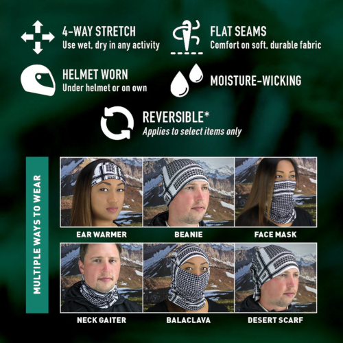 Zan Headgear Motley Tube Polyester Black Paisley