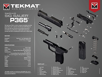 Ultra 20” Sig Sauer P365 Gun Cleaning Mat by TekMat