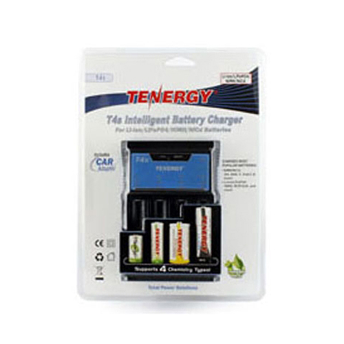 Tenergy T4 Intelligent 4-Bay Universal Charger W/Car Charger