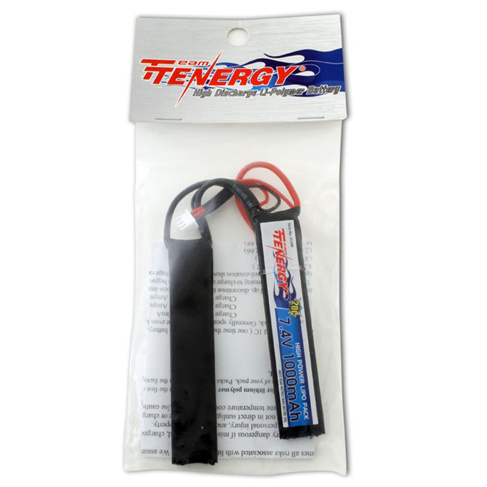 Nun Chuck Style 7.4V 1000mAh 20C Buffer Tube Size Battery