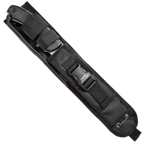 TOPS Longhorn Black Linen Micarta Handle Bowie Knife