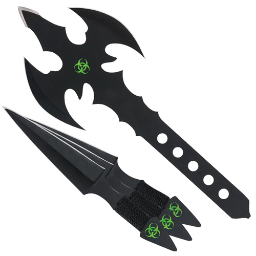 United Cutlery Black Legion Toxic Throwing Axe and Knife