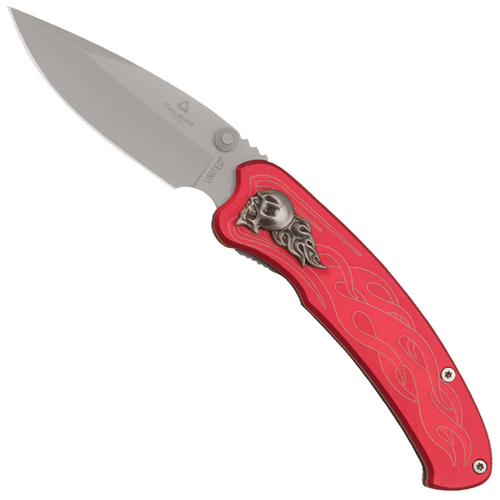 United Cutlery Tailwind Nova Skull Red Straight Edge Folder Knife
