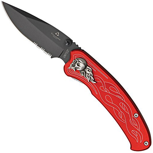 United Cutlery Tailwind Nova Skull Half Serrated Edge Folding Knife
