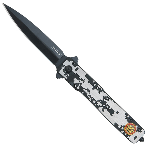 United Cutlery Marine Recon Stiletto Camouflage Handle Folding Knife