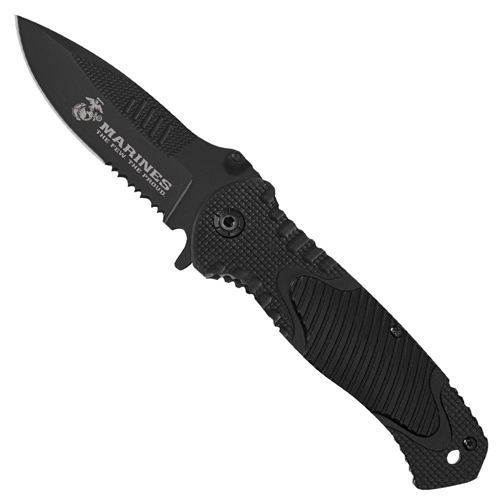 USMC Combat Field Drop Point Folding Blade Knife