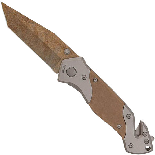 United Cutlery Desert Camo Rescue Folding Knife