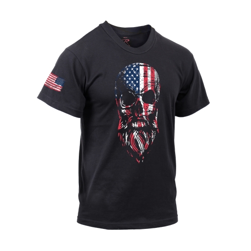 Ultra Force US Flag Bearded Skull T-Shirt