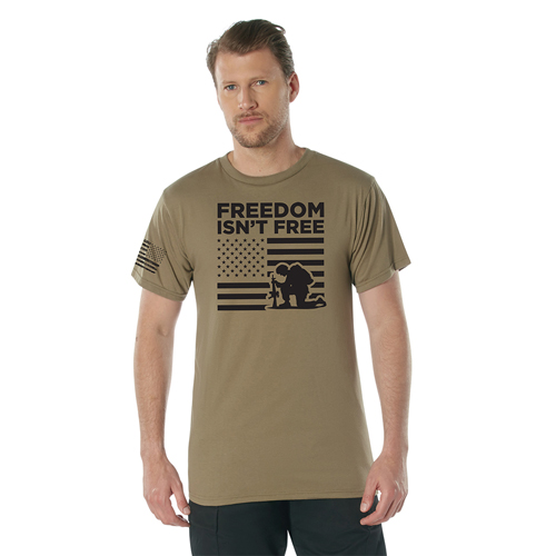 Ultra Force Freedom Isn't Free Polyester US Flag Print T-Shirt
