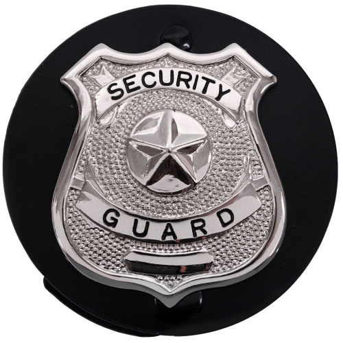 Round Leather Clip On Badge Holder