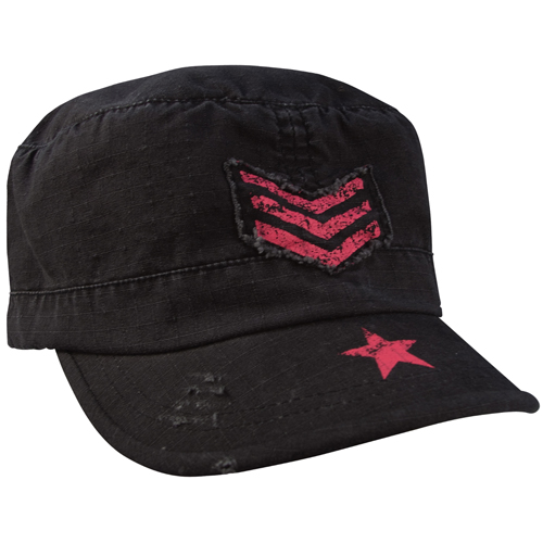 Womens Vintage Stripes & Stars Adjustable Fatigues Cap