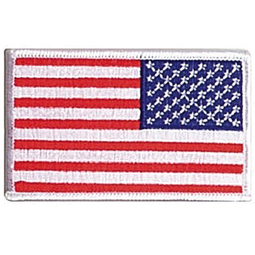 Iron On  Sew On Embroidered US Reverse Flag Patch