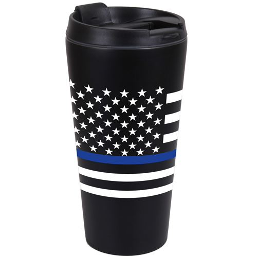 Ultra Force Thin Blue Line Flag Travel Mug