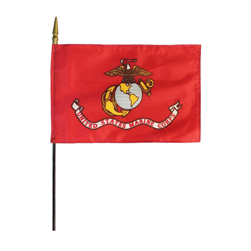 USMC Mini 4 Inch X 6 Inch American Flag