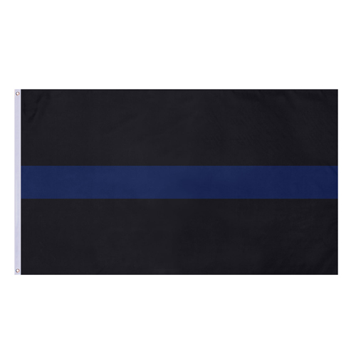 Ultra Force Black Flag With Centered Blue Line