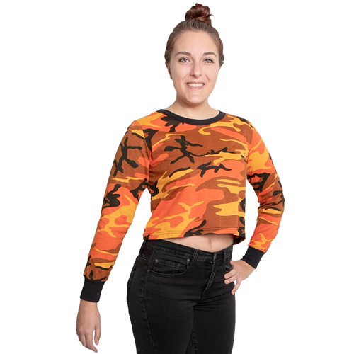 Ultra Force Womens Camo Long Sleeve Crop Top