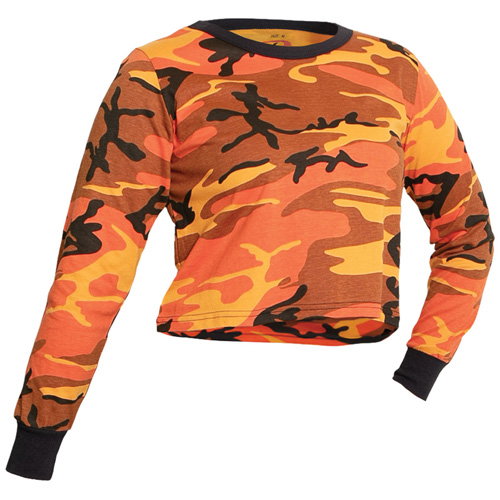 Ultra Force Womens Camo Long Sleeve Crop Top