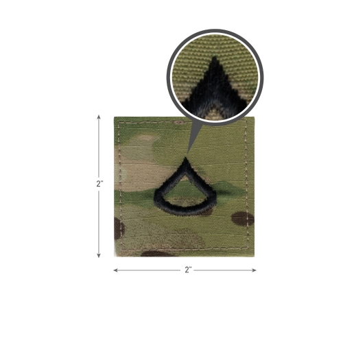 Official U.S. Made Embroidered Rank Private 1St Class Insignia