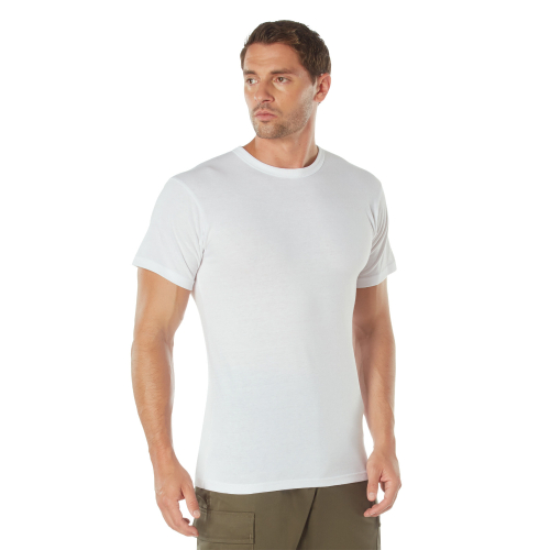 Mens Solid Color Polycotton Military T-Shirt
