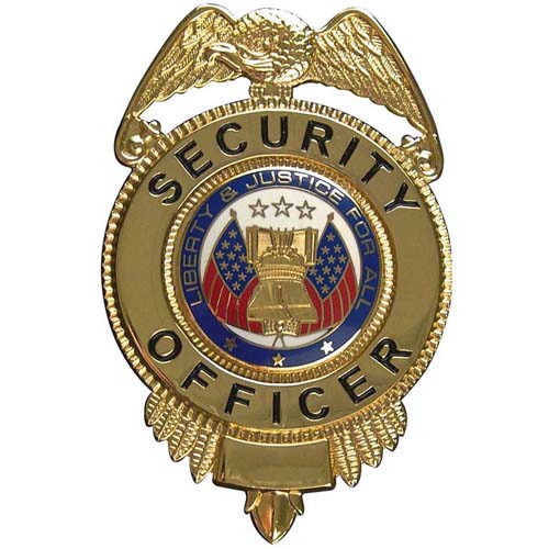 Security Officer Badge With Flags