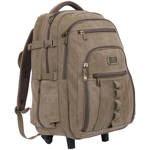 Ultra Force Khaki Rolling Canvas Backpack