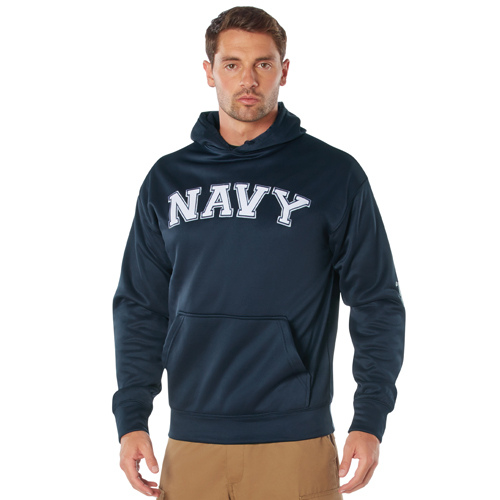 Mens Navy Military Embroidered Pullover Hoodies