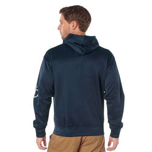 Mens Navy Military Embroidered Pullover Hoodies