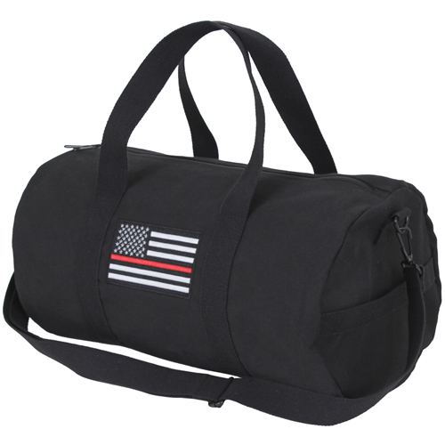 Thin Red Line Canvas Shoulder 19 Inch Duffle Bag