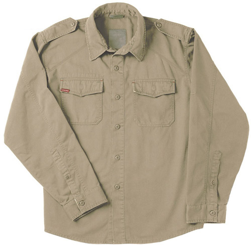 Mens Khaki Vintage Fatigue Shirt