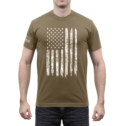 Distressed US Flag Athletic Fit T-Shirt